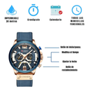 Reloj Curren Executive Cuero Azul